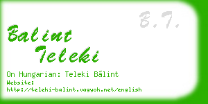 balint teleki business card